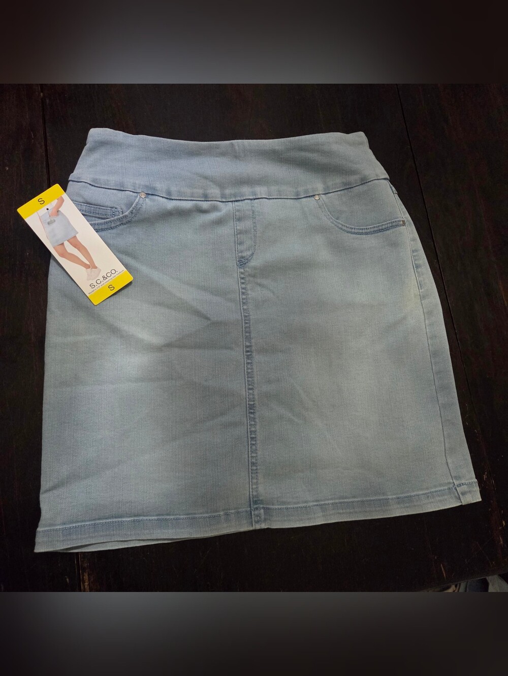S & Co. Light Wash Denim Mini Skirt